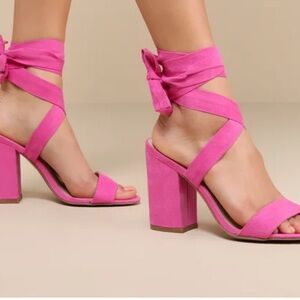 Elegant Pink Women's Block Heel Sandals